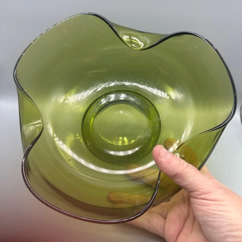 Anchor Hocking Olive Glass Bowl for chips and dips